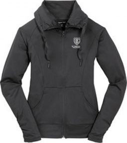 Sport-Tek Ladies Sport-Wick Stretch Full-Zip Jacket, Charcoal Grey